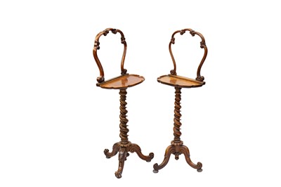 Lot 124 - A Pair of Victorian walnut fire screens, with...