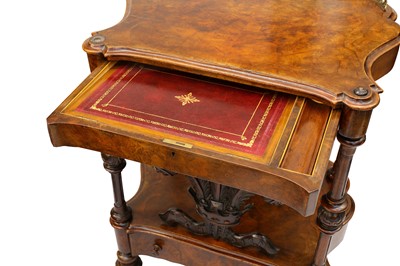 Lot 123 - A small Victorian walnut writing table, the...