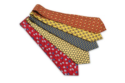 Lot 159 - Five Hermes Silk Ties