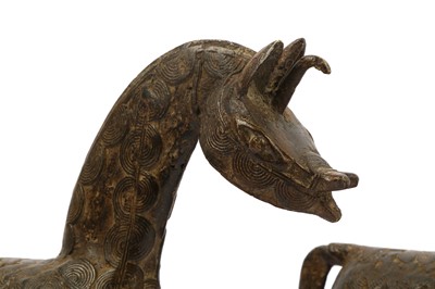 Lot 235 - A PAIR OF 20TH CENTURY EAST NIGERIAN BRONZE...