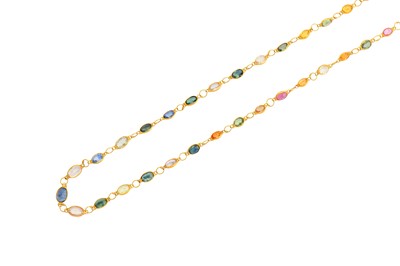 Lot 38 - A gem-set necklace The articulated line of...