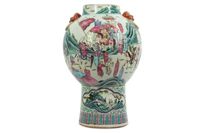 Lot 375 - A LARGE CHINESE FAMILLE ROSE FIGURATIVE VASE....