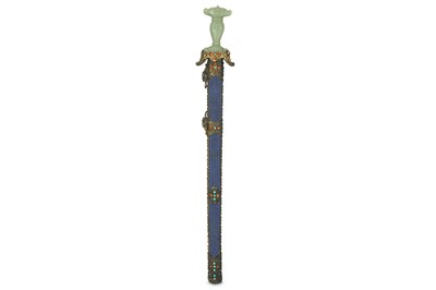 Lot 443 - A CHINESE SWORD WITH A WHITE JADE HANDLE. The...