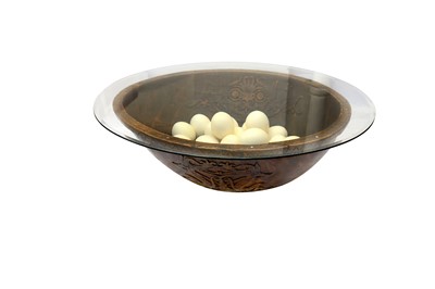 Lot 126 - A contemporary oval coffee table, with a...
