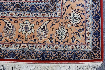 Lot 38 - AN EXTREMELY FINE PART SILK NAIN SMALL CARPET,...