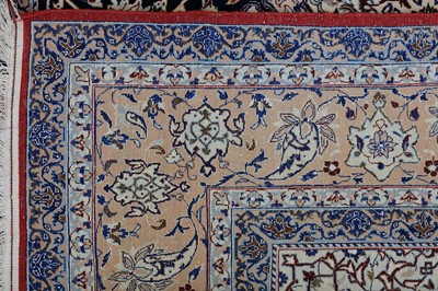 Lot 38 - AN EXTREMELY FINE PART SILK NAIN SMALL CARPET,...