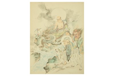 Lot 1061 - A PAIR OF JAPANESE PAINTINGS.