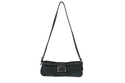 Lot 447 - Fendi Charcoal Grey Jersey Fabric Baguette Bag