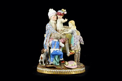 Lot 114 - A Meissen figural group of figures 'The Good...