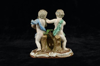 Lot 116 - A Meissen porcelain figural group of putti...
