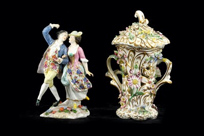Lot 117 - A Continental porcelain figure of a courting...