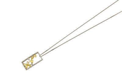 Lot 21 - A diamond pendant necklace Designed as a...