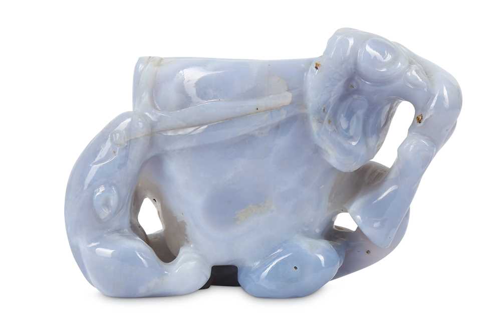 Lot 119 - A CHINESE BLUE AGATE ‘LINGZHI’ CUP. Qing...