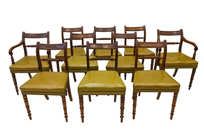 Lot 355 - A set of ten George IV mahogany dining chairs,...