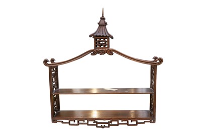 Lot 366 - A set of mahogany hanging shelves in the...