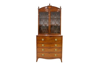Lot 370 - A Regency mahogany secretaire bookcase, the...