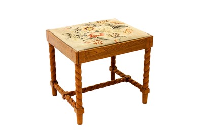 Lot 371 - A Victorian oak footstool, the floral...