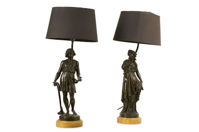 Lot 124 - A PAIR OF LATE 19TH CENTURY FRENCH BRONZE...