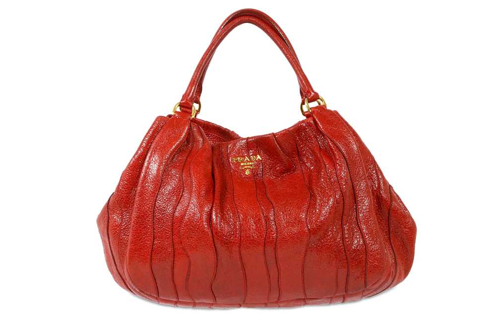 Lot 242 - Prada Red Leather Shoulder Bag