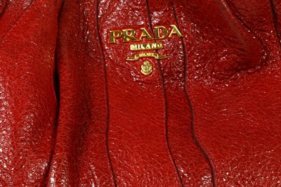 Lot 242 - Prada Red Leather Shoulder Bag