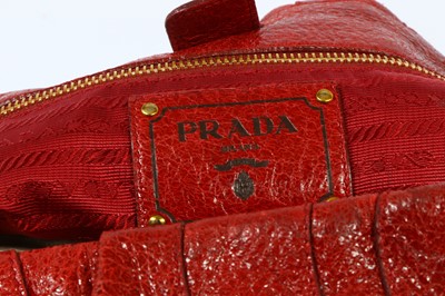 Lot 242 - Prada Red Leather Shoulder Bag