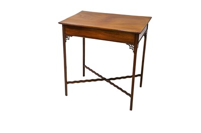 Lot 381 - A late George III mahogany side table, the...