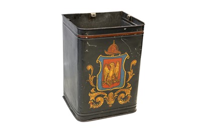 Lot 421 - A modern Toleware Log Box, with painted...