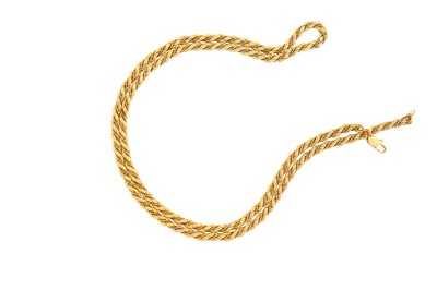Lot 68 - A bi-coloured necklace Designed as a box-link...