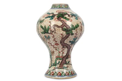 Lot 394 - A CHINESE ‘THREE FRIENDS OF WINTER’ BALUSTER...