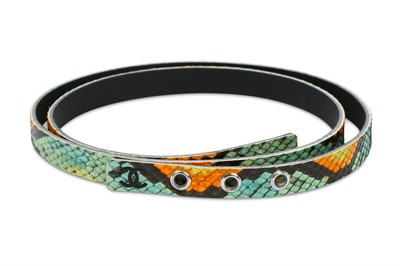 Lot 180 - Chanel Multicolour Python Belt - size 85/34