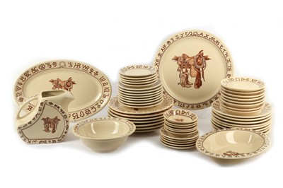 Lot 383 - A large collection of Wallace China 'Boots and Saddles' pattern tablewares
