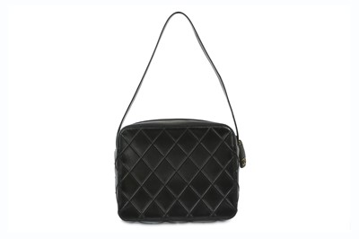 Lot 441 - Chanel Quilted Black Lambskin Leather Shoulder Bag