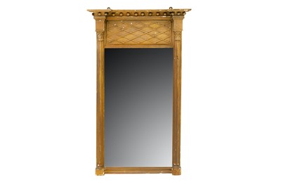 Lot 350 - A Regency giltwood pier mirror, with ball and...