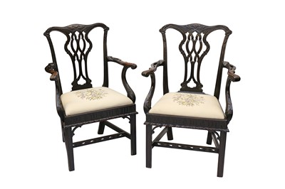 Lot 351 - A pair of 18th Century Chippendale design...