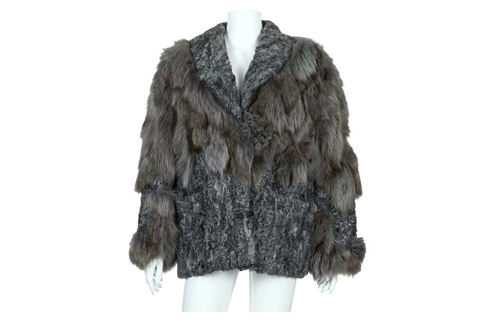 Lot 193 - Grey Astrakhan Fur Coat - size 44