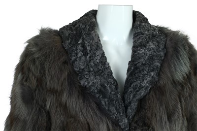 Lot 193 - Grey Astrakhan Fur Coat - size 44