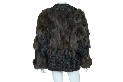 Lot 193 - Grey Astrakhan Fur Coat - size 44