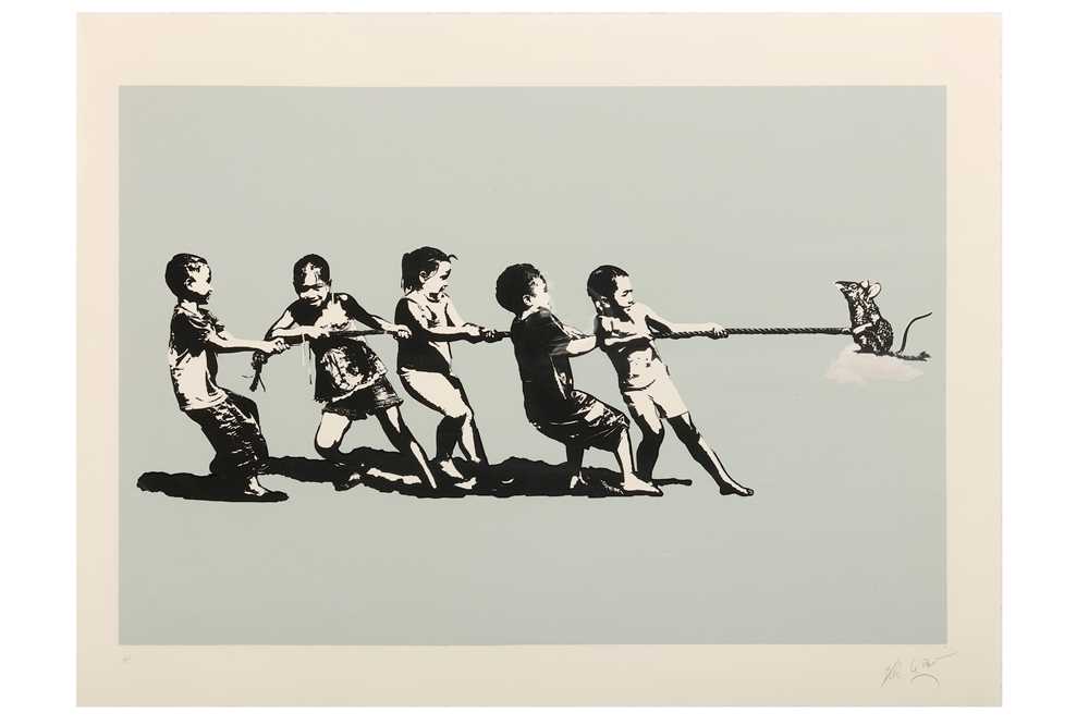 Lot 676 - Blek Le Rat (French, b.1951) 'Rope Pulling'...