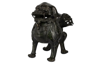 Lot 239 - A LARGE CHINESE BRONZE 'LION DOG' INCENSE...