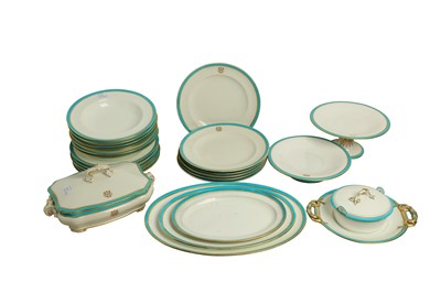 Lot 404 - A Victorian Staffordshire part dinner service,...