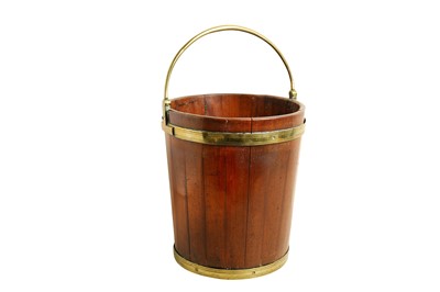 Lot 406 - A Georgian mahogany brass bound bucket,...