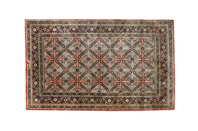 Lot 422 - A Persian silk Qum rug, with repeating design...