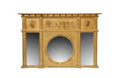 Lot 489 - A Regency gilt overmantel mirror, height 92cm...