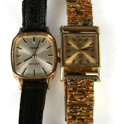 Lot 314 - A ladies gold plated Omega de Ville wristwatch...