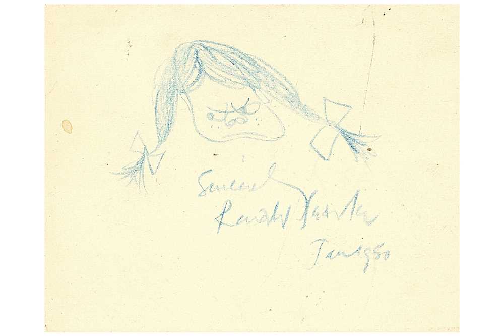Lot 317 - Searle (Ronald) Original blue crayon sketch of...