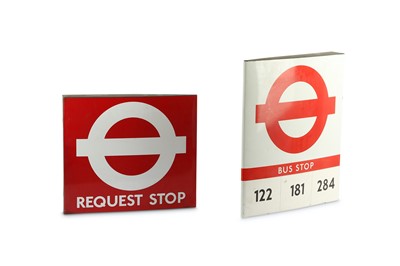 Lot 390 - Two enamel double sided London Transport bus...