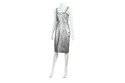 Lot 70 - Chanel Silver Lambskin Leather Dress - size 42