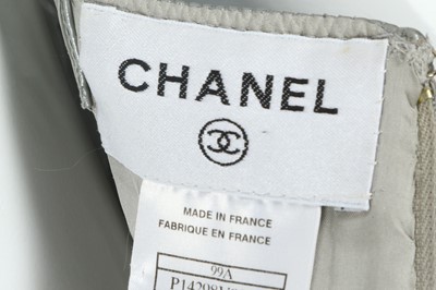 Lot 70 - Chanel Silver Lambskin Leather Dress - size 42