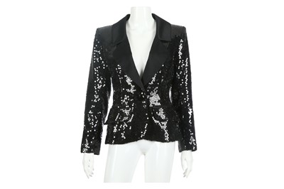 Lot 124 - Yves Saint Laurent Rive Gauche Black 'Le Smoking' Sequin Suit - size 36