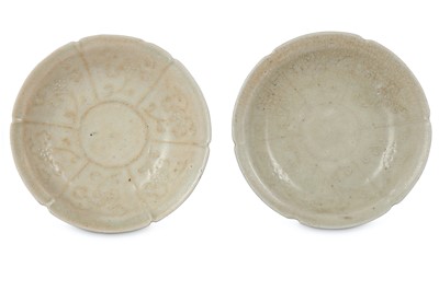Lot 318 - A PAIR OF CHINESE MOULDED DISHES. Yuan Dynasty....
